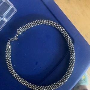 Fun thick silver beaded necklace